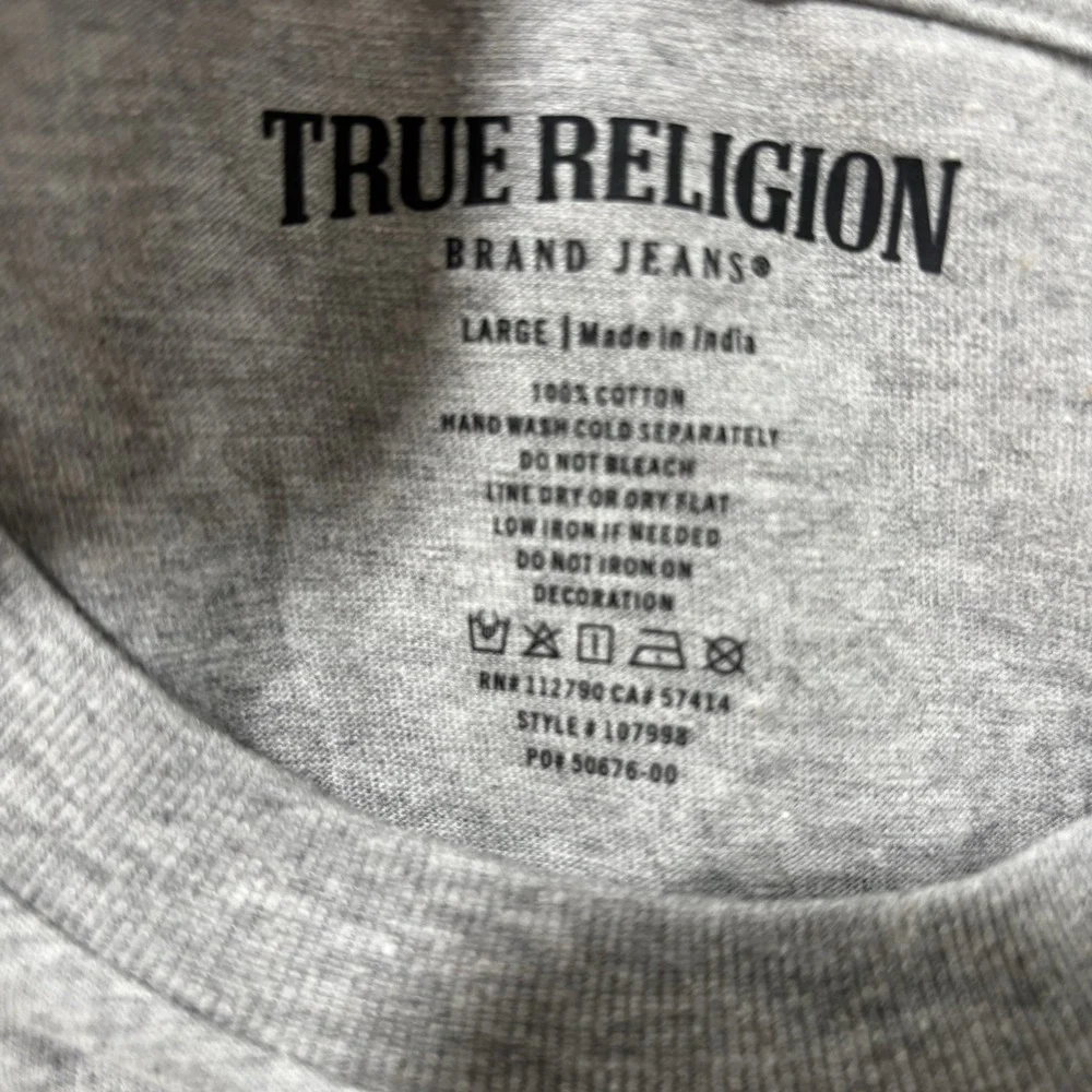 True Religion Men's Size Large World Tour 2002 Logo T Shirt Heather Gray NWT